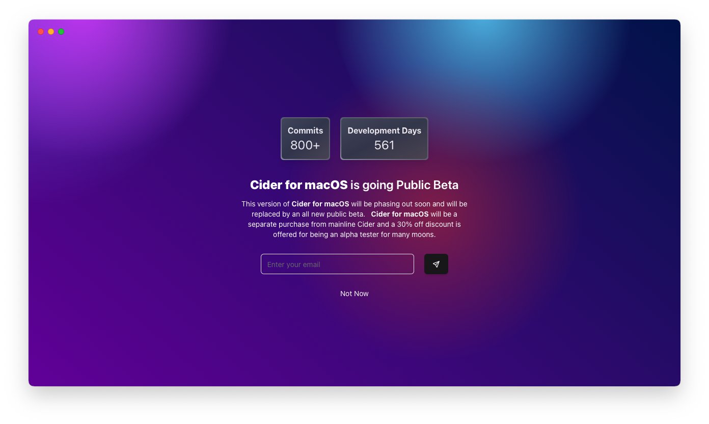 Hero screenshot of Cider for macOS