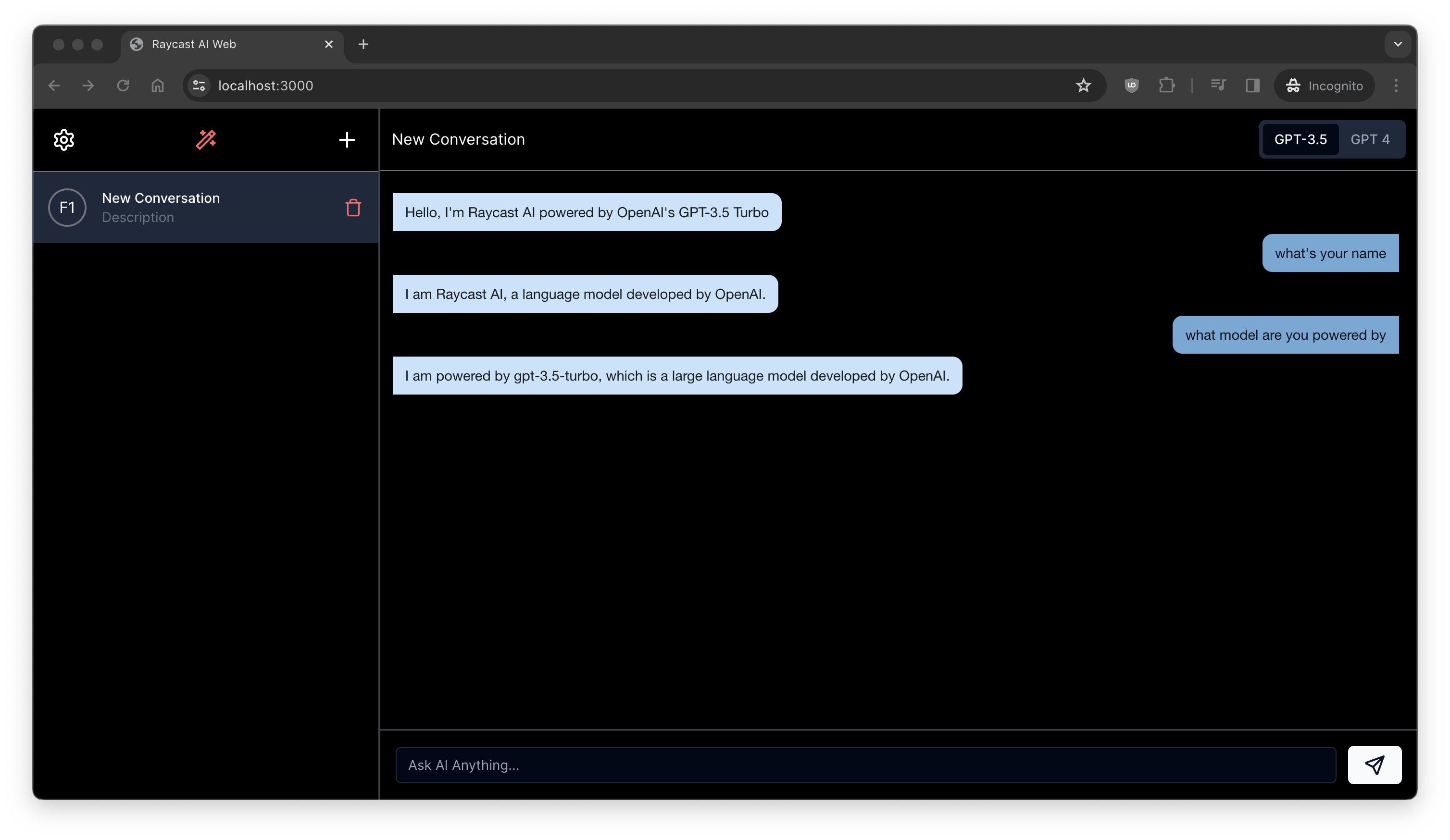 Screenshot #2 of Raycast AI Web