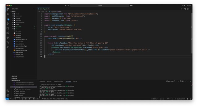Screenshot of vscode